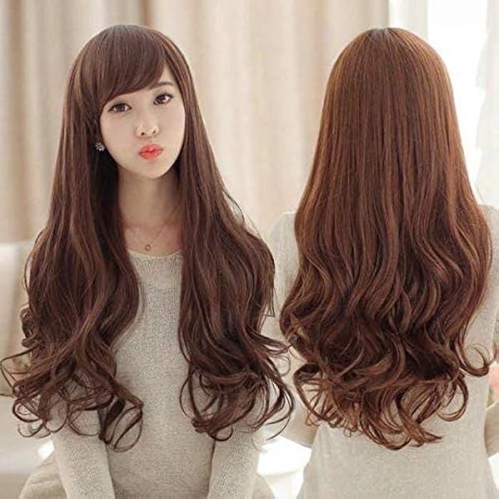 DILLARDS Long Curly Wig Lady Big Wave Korean Fluffy Face Wig Diagonal Liu Lifelike Pear Head - Image 3